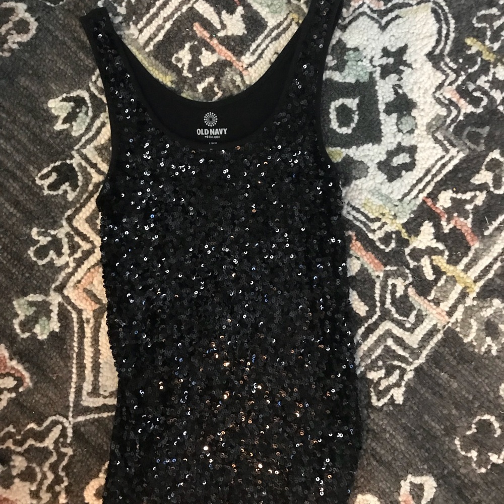 Black sequins tank